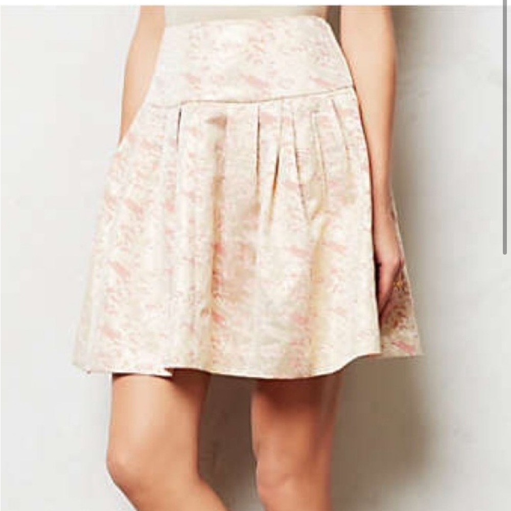 Moulinette Soeurs Flare Brocade Metallic Skirt Size 10